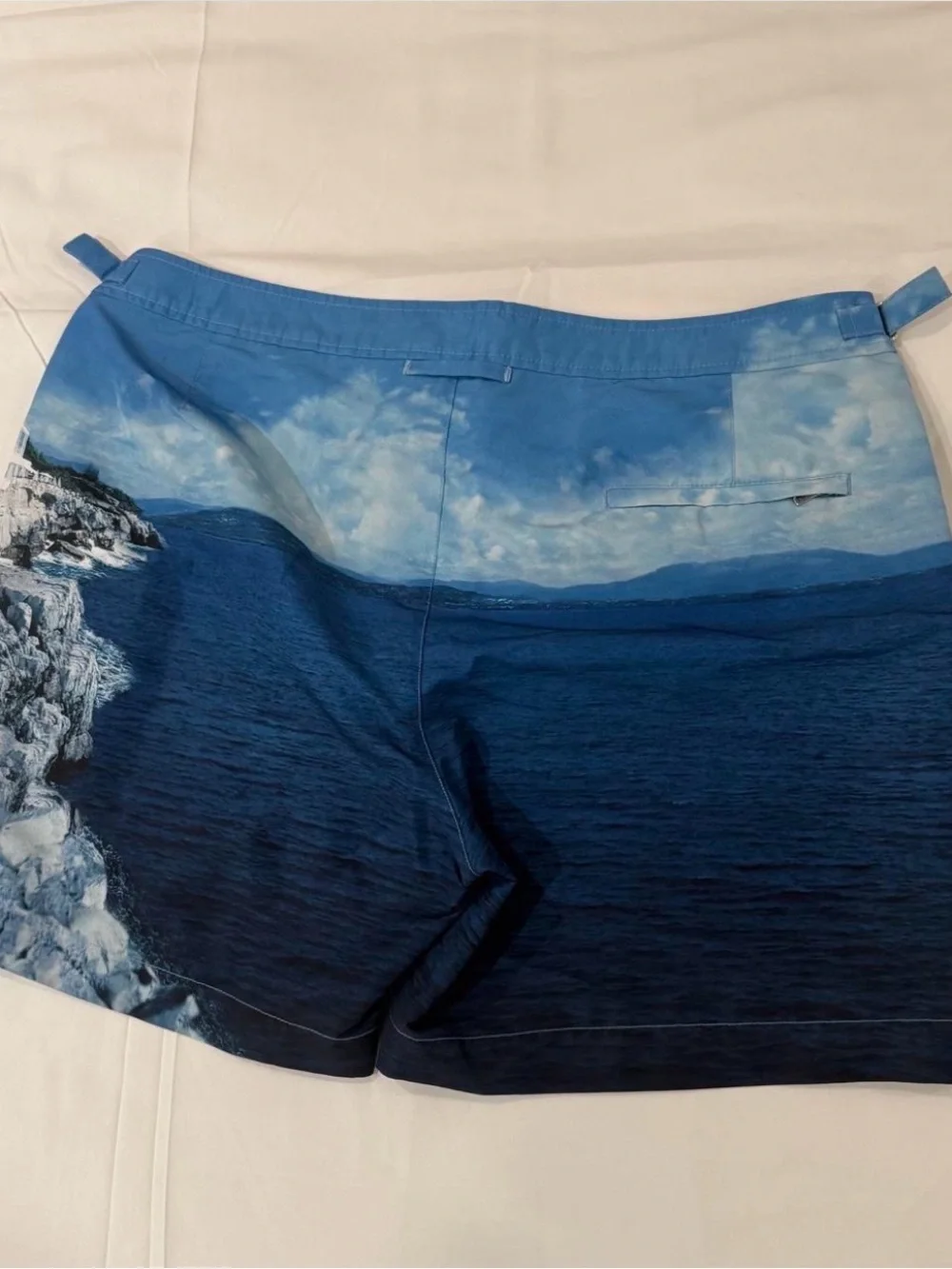 Orlebar Brown Blue Scenic Coast Print Swim Shorts